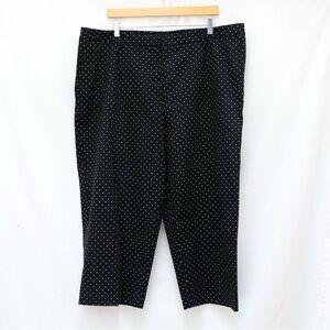 Briggs New York Capri Pants Black Polka Dot Plus Size 20W cotton stretch Y2K